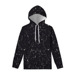 Black And White Zodiac Stars Print Pullover Hoodie