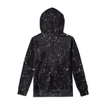 Black And White Zodiac Stars Print Pullover Hoodie