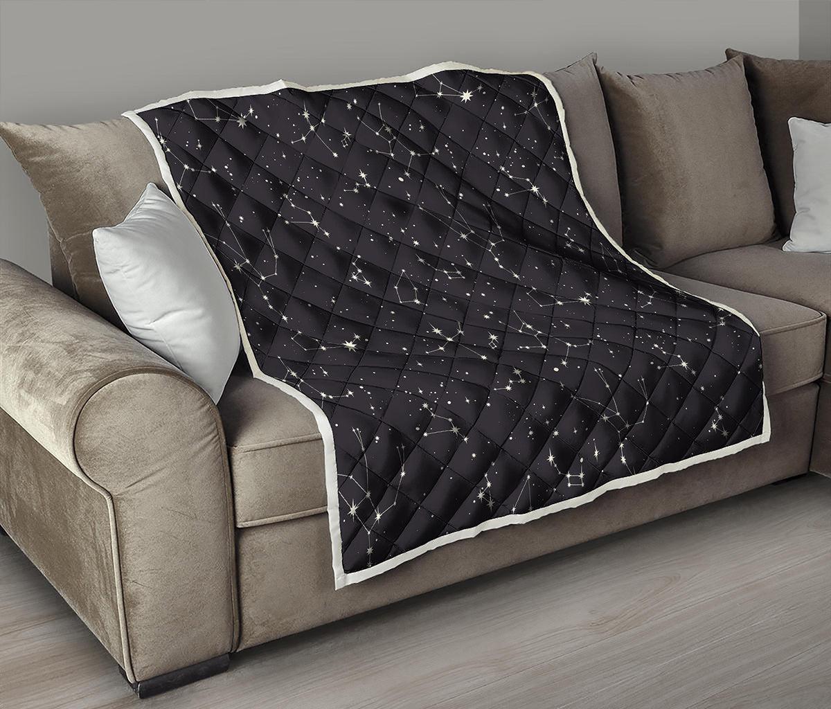 Black And White Zodiac Stars Print Quilt