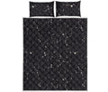 Black And White Zodiac Stars Print Quilt Bed Set