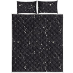 Black And White Zodiac Stars Print Quilt Bed Set