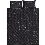 Black And White Zodiac Stars Print Quilt Bed Set