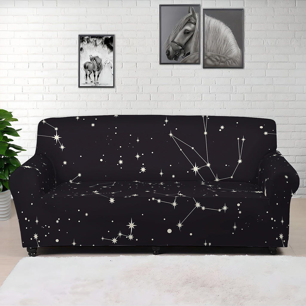 Black And White Zodiac Stars Print Sofa Cover