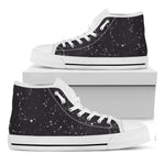 Black And White Zodiac Stars Print White High Top Shoes