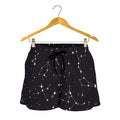 Black And White Zodiac Stars Print Women's Shorts