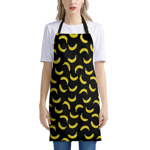 Black And Yellow Banana Pattern Print Apron