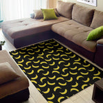 Black And Yellow Banana Pattern Print Area Rug