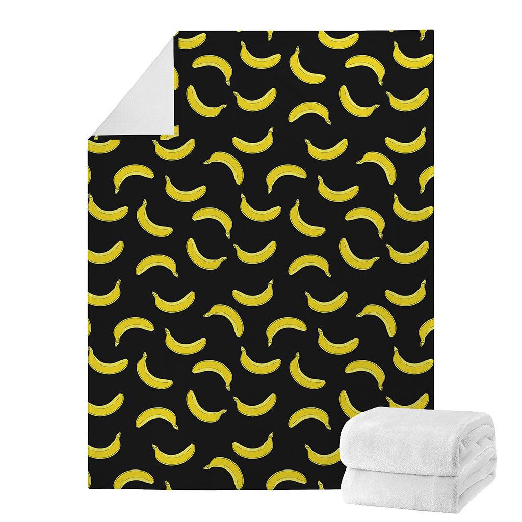 Black And Yellow Banana Pattern Print Blanket
