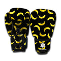 Black And Yellow Banana Pattern Print Boxing Gloves