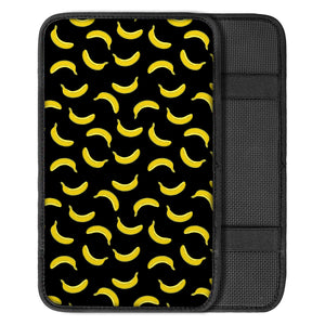 Black And Yellow Banana Pattern Print Car Center Console Cover