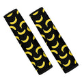 Black And Yellow Banana Pattern Print Car Seat Belt Covers