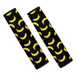 Black And Yellow Banana Pattern Print Car Seat Belt Covers