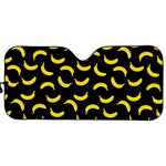 Black And Yellow Banana Pattern Print Car Sun Shade