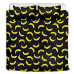 Black And Yellow Banana Pattern Print Duvet Cover Bedding Set