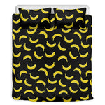 Black And Yellow Banana Pattern Print Duvet Cover Bedding Set