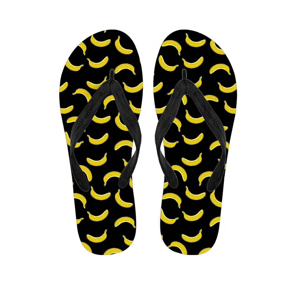 Black And Yellow Banana Pattern Print Flip Flops