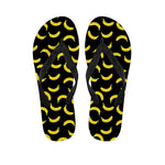 Black And Yellow Banana Pattern Print Flip Flops
