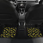 Black And Yellow Banana Pattern Print Front and Back Car Floor Mats