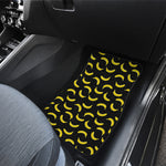 Black And Yellow Banana Pattern Print Front and Back Car Floor Mats