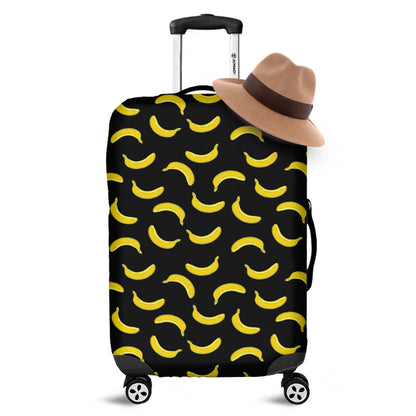 Black And Yellow Banana Pattern Print Luggage Cover
