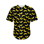 Black And Yellow Banana Pattern Print Men's Baseball Jersey