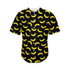 Black And Yellow Banana Pattern Print Men's Baseball Jersey