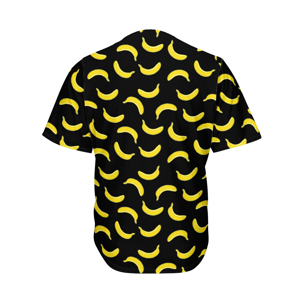 Black And Yellow Banana Pattern Print Men's Baseball Jersey