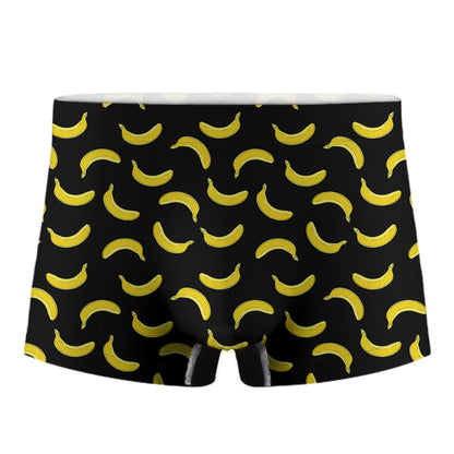 Black And Yellow Banana Pattern Print Men's Boxer Briefs