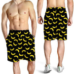 Black And Yellow Banana Pattern Print Men's Shorts