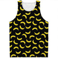 Black And Yellow Banana Pattern Print Men's Tank Top