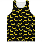 Black And Yellow Banana Pattern Print Men's Tank Top