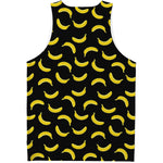 Black And Yellow Banana Pattern Print Men's Tank Top