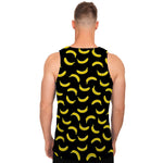 Black And Yellow Banana Pattern Print Men's Tank Top
