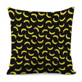 Black And Yellow Banana Pattern Print Pillow Cover