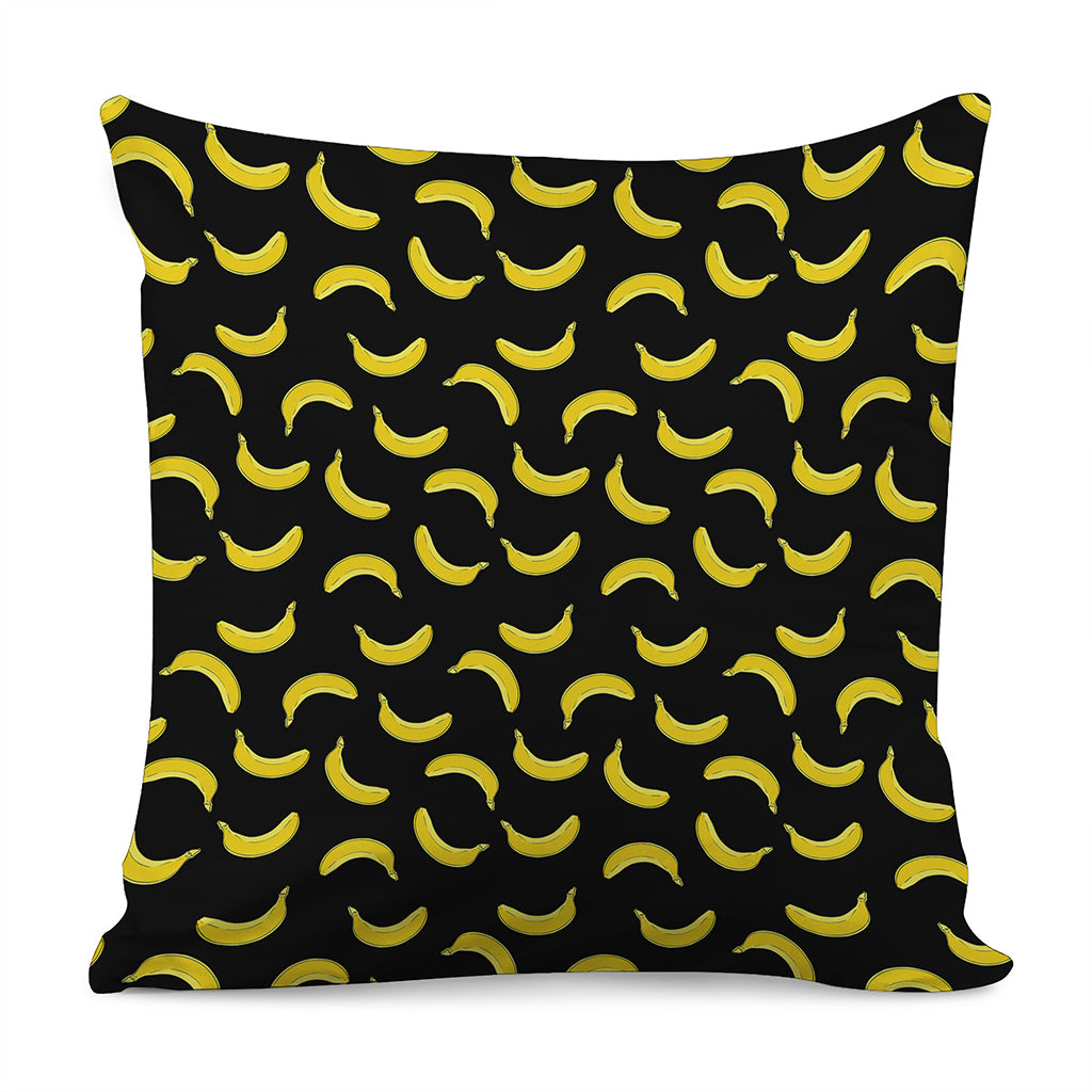 Black And Yellow Banana Pattern Print Pillow Cover