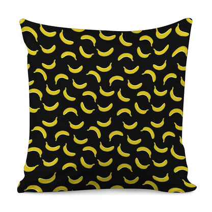 Black And Yellow Banana Pattern Print Pillow Cover