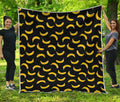 Black And Yellow Banana Pattern Print Quilt