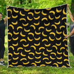 Black And Yellow Banana Pattern Print Quilt