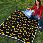 Black And Yellow Banana Pattern Print Quilt