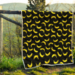 Black And Yellow Banana Pattern Print Quilt