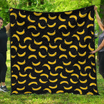 Black And Yellow Banana Pattern Print Quilt