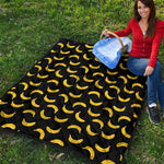 Black And Yellow Banana Pattern Print Quilt