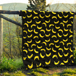 Black And Yellow Banana Pattern Print Quilt