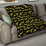 Black And Yellow Banana Pattern Print Quilt