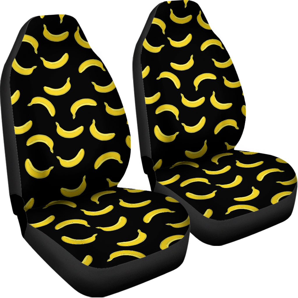 Black And Yellow Banana Pattern Print Universal Fit Car Seat Covers