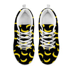 Black And Yellow Banana Pattern Print White Sneakers