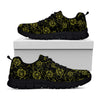 Black And Yellow Daffodil Pattern Print Black Sneakers