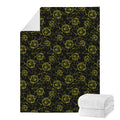 Black And Yellow Daffodil Pattern Print Blanket