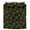 Black And Yellow Daffodil Pattern Print Duvet Cover Bedding Set