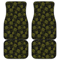 Black And Yellow Daffodil Pattern Print Front and Back Car Floor Mats